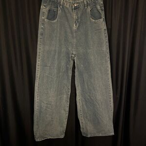 Wide-Leg Denim Jeans